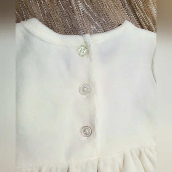 Off-White Terry Velour Tunic with Black and White Heart Print Leggings Size 6-9M - Picture 3 of 9